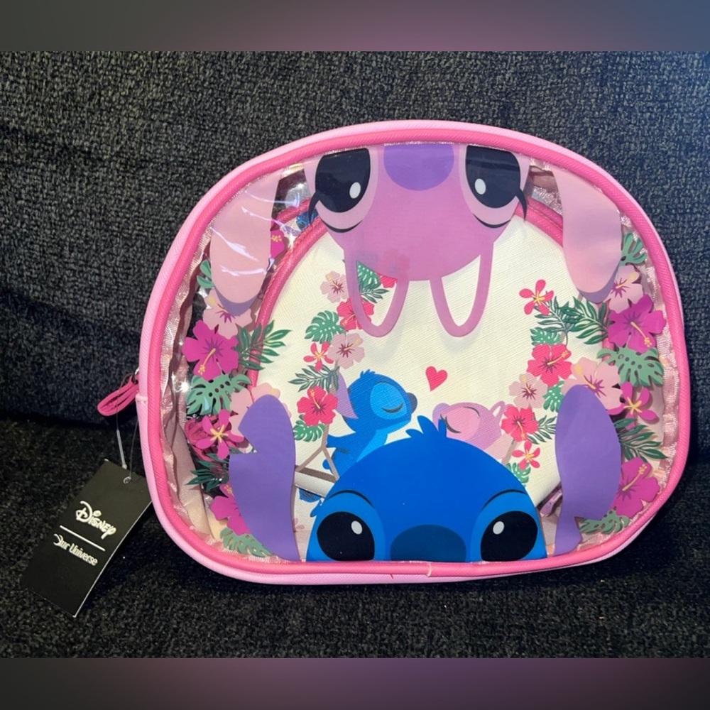 3 piece Disney Stitch & Angel Cosmetic Bag Set
